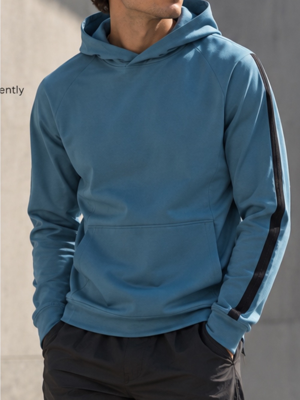 On Running QC Men’s Teal Studio Hoodie with Black Sleeve Stripe